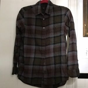 Dark Green, Grey and Maroon Flannel
